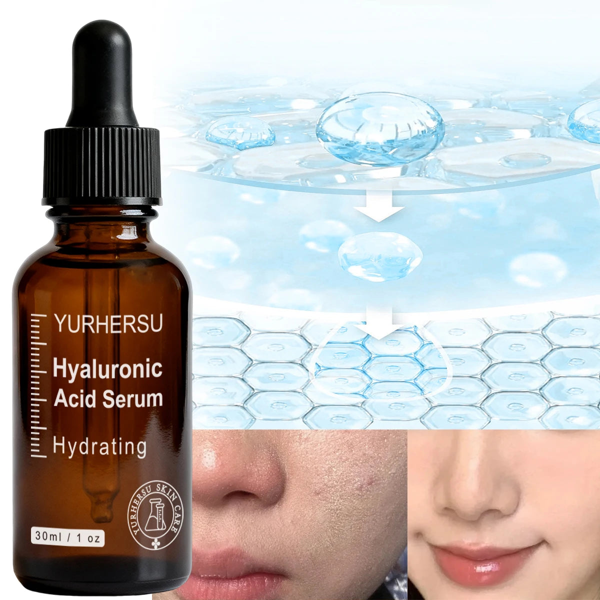 Sérum facial con ácido hialurónico 💧 hidratación profunda y piel firme